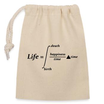 Life Death Happiness time birth - Closable cotton gift bag (14x20cm) - nature - Front