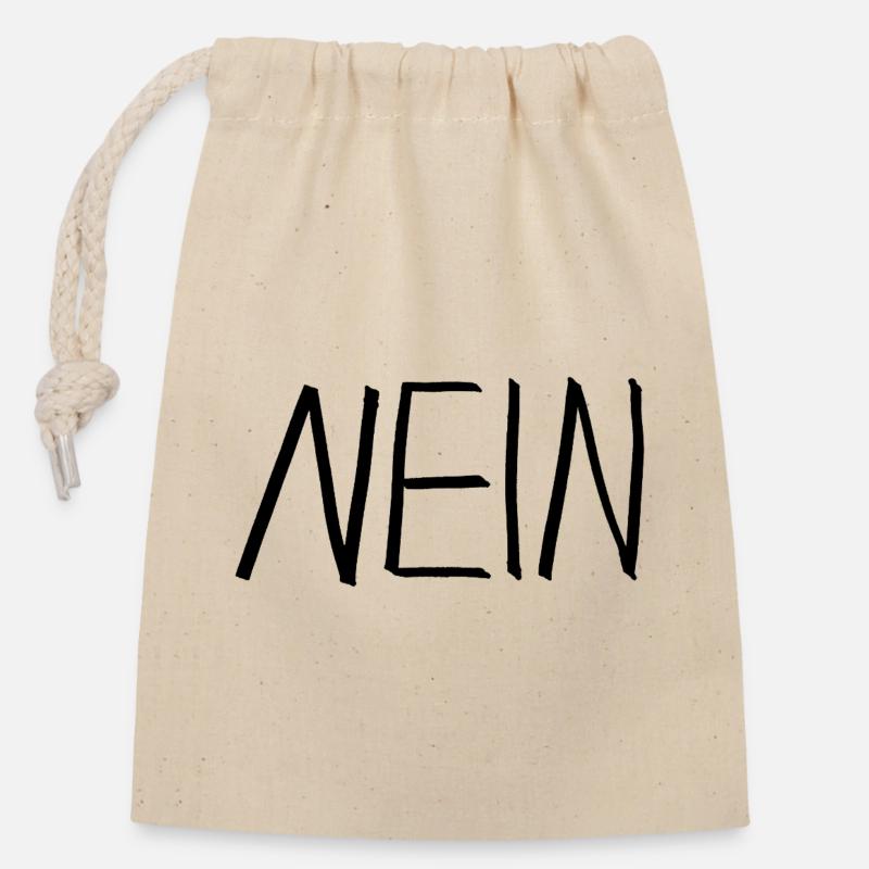 Non - Sac cadeau en coton avec cordon (14 x 20 cm) - nature