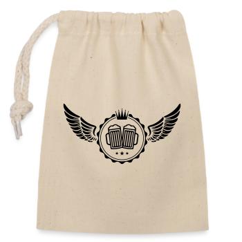 Beer Wing Emblem - Closable cotton gift bag (14x20cm) - nature - Front