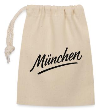 München Script Flair - Verschließbarer Geschenkbeutel aus Baumwolle (14x20cm) - Natur - Vorne