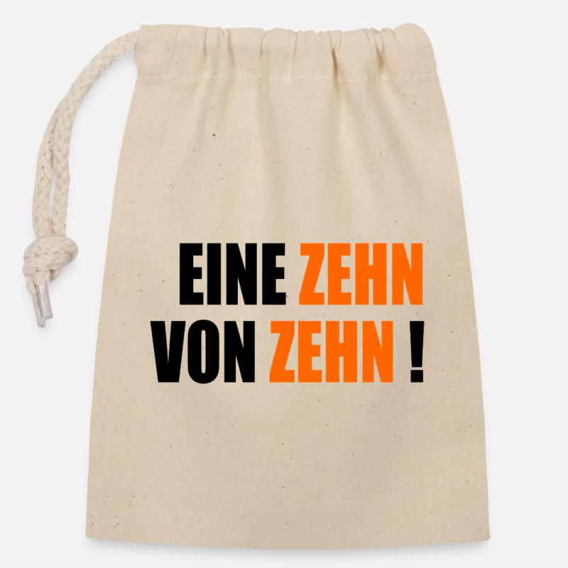 Zehn von Zehn - Komplimente - Verschließbarer Geschenkbeutel aus Baumwolle (14x20cm) - Natur