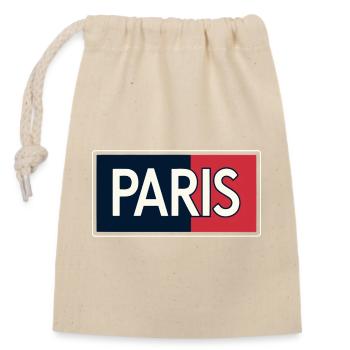 Paris blocs bleu et rouge - Sac cadeau en coton avec cordon (14 x 20 cm) - nature - Devant