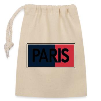 Paris Drapeau Split Typographie - Sac cadeau en coton avec cordon (14 x 20 cm) - nature - Devant