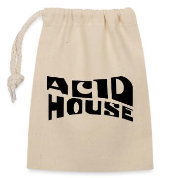 Acid House Musik-Logo-Design - Verschließbarer Geschenkbeutel aus Baumwolle (14x20cm) - Natur - Vorne