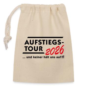 Aufstiegstour 2026 - Verschließbarer Geschenkbeutel aus Baumwolle (14x20cm) - Natur - Vorne