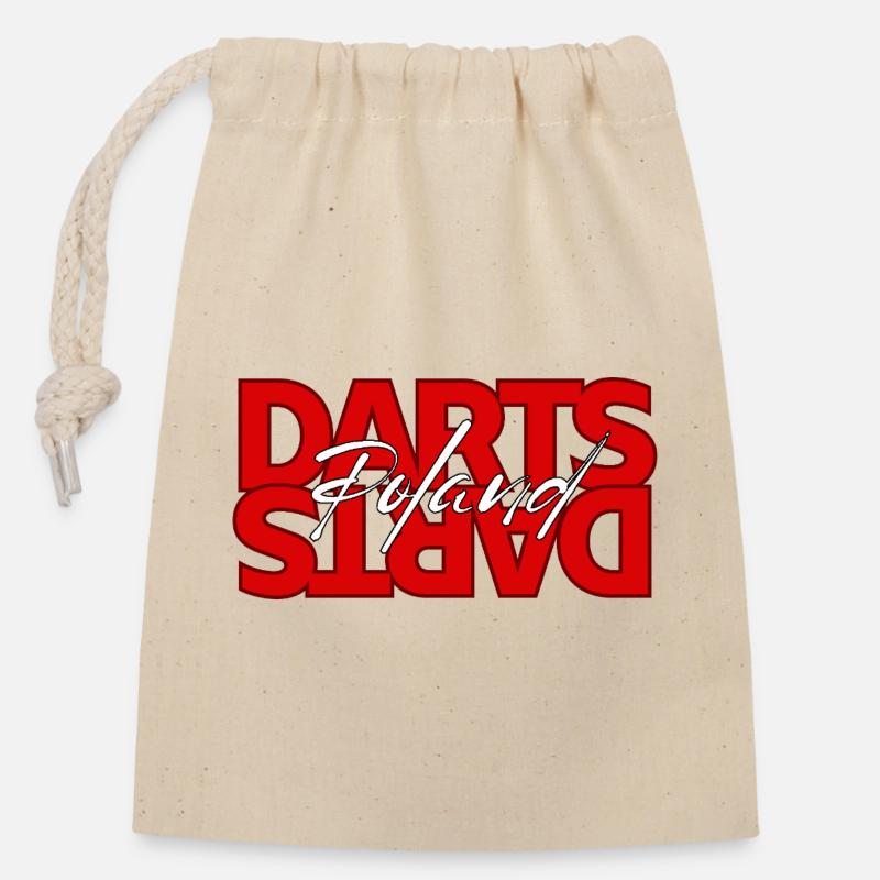 Logo Darts Pologne - Sac cadeau en coton avec cordon (14 x 20 cm) - nature