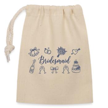 Bridesmaid Bride Squad Bow Bridal Party Wedding - Closable cotton gift bag (14x20cm) - nature - Front