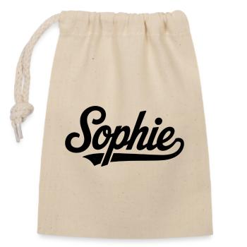 Sophie name first last family - Closable cotton gift bag (14x20cm) - nature - Front