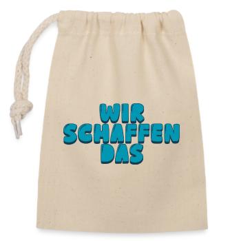 Nous pouvons le faire - Sac cadeau en coton avec cordon (14 x 20 cm) - nature - Devant
