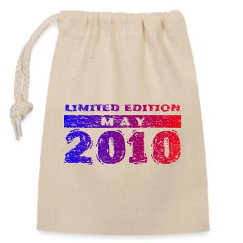 16th Birthday Limited Edition 05/2010 - Closable cotton gift bag (14x20cm) - nature - Front