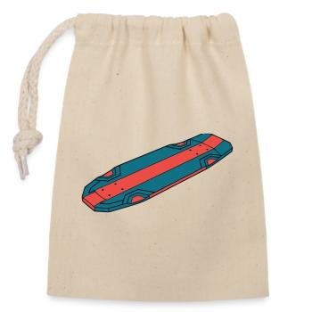 Cool Skateboard Deck Streetwear - Closable cotton gift bag (14x20cm) - nature - Front
