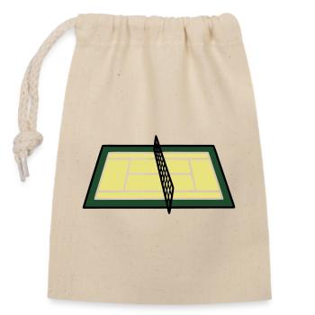 Tennis Court Court Net Geometric - Sac cadeau en coton avec cordon (14 x 20 cm) - nature - Devant
