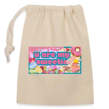 Tu es mon chéri - Sac cadeau en coton avec cordon (14 x 20 cm) - nature - Devant