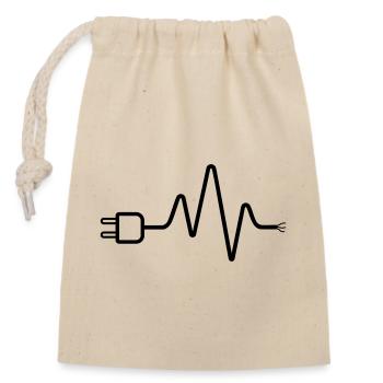 Elektriker EKG Stecker Kabel Herzschlag - Verschließbarer Geschenkbeutel aus Baumwolle (14x20cm) - Natur - Vorne