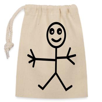 art de fantaisie - Sac cadeau en coton avec cordon (14 x 20 cm) - nature - Devant