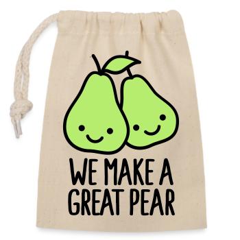 We make a great pear - Verschließbarer Geschenkbeutel aus Baumwolle (14x20cm) - Natur - Vorne