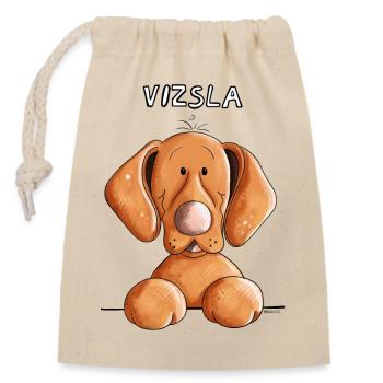 Funny Vizsla - Closable cotton gift bag (14x20cm) - nature - Front