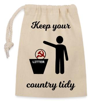 Socialism and Capitalism Funny - Closable cotton gift bag (14x20cm) - nature - Front