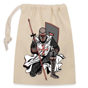 Crusader, Knights Templar, Warrior crusader Knight - Closable cotton gift bag (14x20cm) - nature - Front