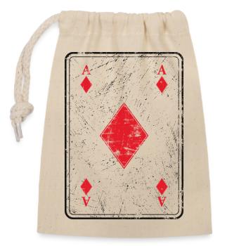 Poker et skate carte de jeu Karoass dans le look used - Sac cadeau en coton avec cordon (14 x 20 cm) - nature - Devant