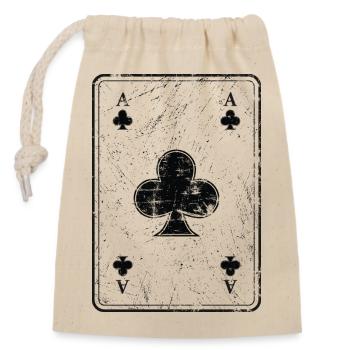 Poker et skate carte à jouer de la croix dans le look used - Sac cadeau en coton avec cordon (14 x 20 cm) - nature - Devant
