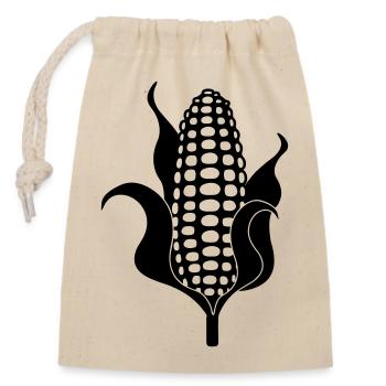 Corn cob - Closable cotton gift bag (14x20cm) - nature - Front