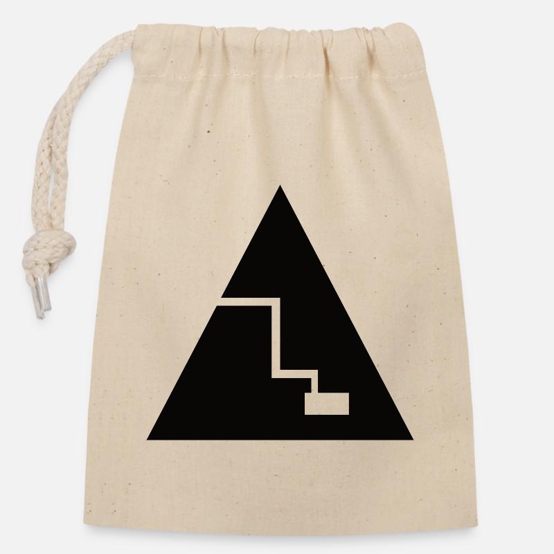 Pyramid - T-Shirt Design - Closable cotton gift bag (14x20cm) - nature