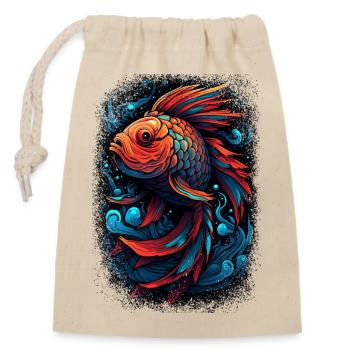 Bateau de pêche à pêche cool Bday - Sac cadeau en coton avec cordon (14 x 20 cm) - nature - Devant