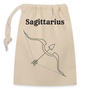 Sagittaire - Sac cadeau en coton avec cordon (14 x 20 cm) - nature - Devant