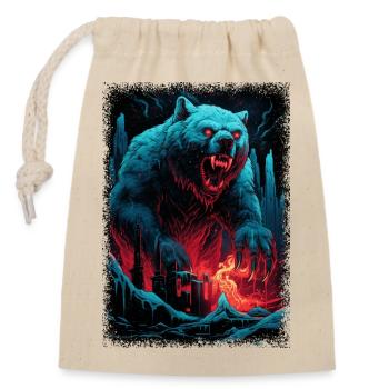 Drôles de dictons accro à la caféine comblent le fossé - Sac cadeau en coton avec cordon (14 x 20 cm) - nature - Devant