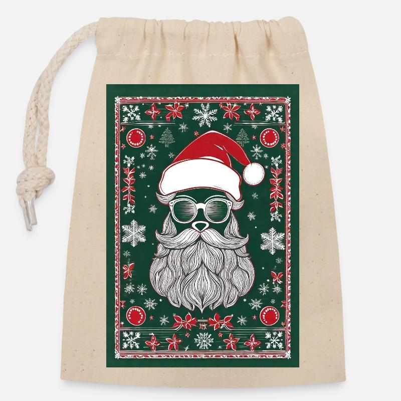 Ugly Christmas I - Verschließbarer Geschenkbeutel aus Baumwolle (14x20cm) - Natur