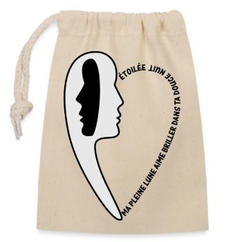 nuit étoilée 3 - Sac cadeau en coton avec cordon (14 x 20 cm) - nature - Devant