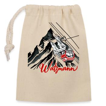 Watzmann Cable Car Mountain Romance Panorama - Closable cotton gift bag (14x20cm) - nature - Front