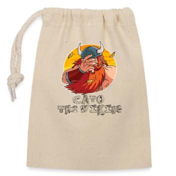 FacePalm Viking - Closable cotton gift bag (14x20cm) - nature - Front