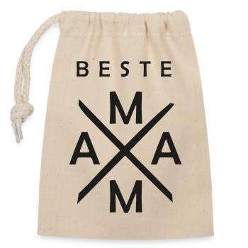 mama beste - Verschließbarer Geschenkbeutel aus Baumwolle (14x20cm) - Natur - Vorne