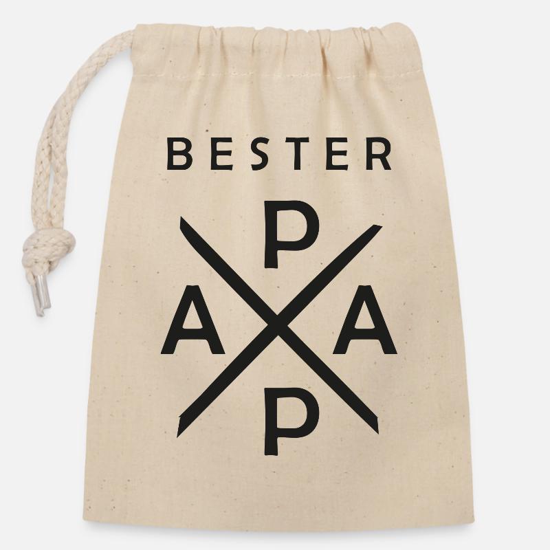 papa bester papa - Verschließbarer Geschenkbeutel aus Baumwolle (14x20cm) - Natur