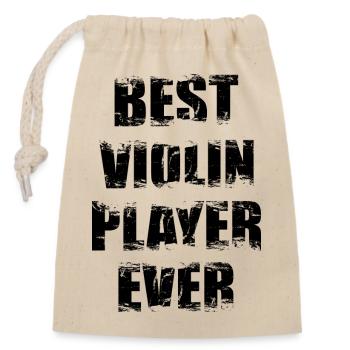 Bester Violinist - Verschließbarer Geschenkbeutel aus Baumwolle (14x20cm) - Natur - Vorne