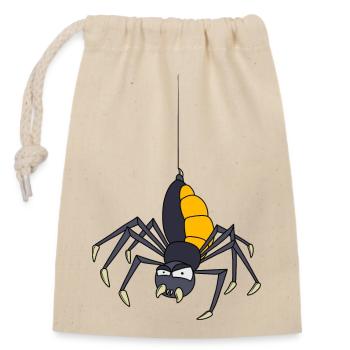 Spinne - Verschließbarer Geschenkbeutel aus Baumwolle (14x20cm) - Natur - Vorne