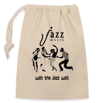 Notes de jazz à la silhouette minimaliste - Sac cadeau en coton avec cordon (14 x 20 cm) - nature - Devant