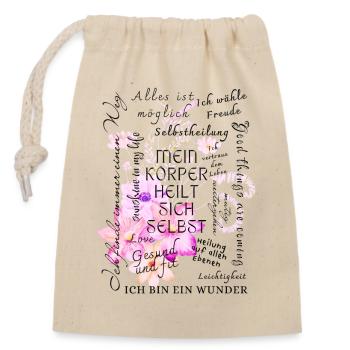 Healing Recovery Motivation - Closable cotton gift bag (14x20cm) - nature - Front