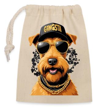 Cadeau de chien irlandais Terrier Gangsta Gangster - Sac cadeau en coton avec cordon (14 x 20 cm) - nature - Devant