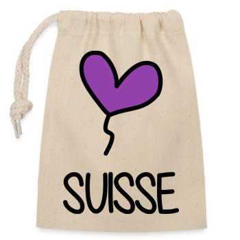 SWITZERLAND. COUNTRY - Closable cotton gift bag (14x20cm) - nature - Front