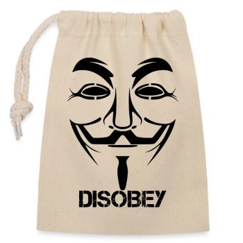 Disobey Anonymous - Verschließbarer Geschenkbeutel aus Baumwolle (14x20cm) - Natur - Vorne