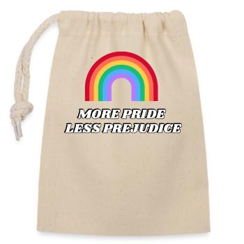 Mehr Stolz Weniger Vorurteile Regenbogen - Verschließbarer Geschenkbeutel aus Baumwolle (14x20cm) - Natur - Vorne