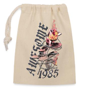 Excellent depuis 1985 - Sac cadeau en coton avec cordon (14 x 20 cm) - nature - Devant