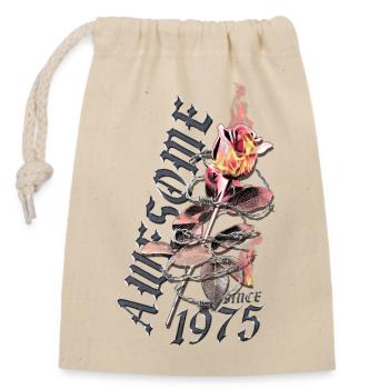 Excellent depuis 1975 - Sac cadeau en coton avec cordon (14 x 20 cm) - nature - Devant