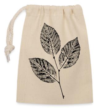Leaves Beech Branch / Nature & Forest - BOTANICAL - Closable cotton gift bag (14x20cm) - nature - Front