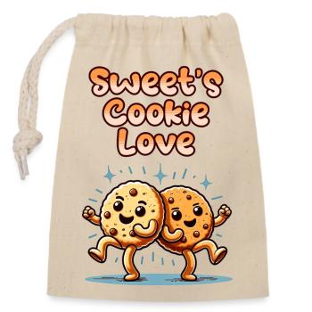 Cute Cookies Sweet Cookies Love Dancing - Closable cotton gift bag (14x20cm) - nature - Front