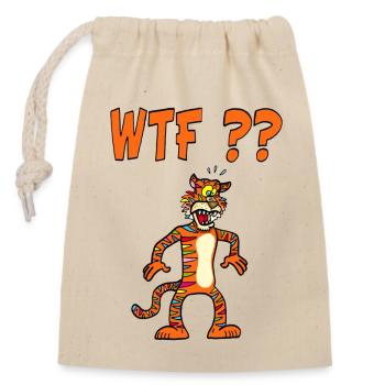 Multicolored Tiger - Closable cotton gift bag (14x20cm) - nature - Front