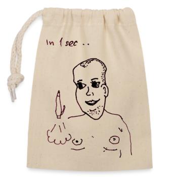 La science des fusées au bureau - Sac cadeau en coton avec cordon (14 x 20 cm) - nature - Devant